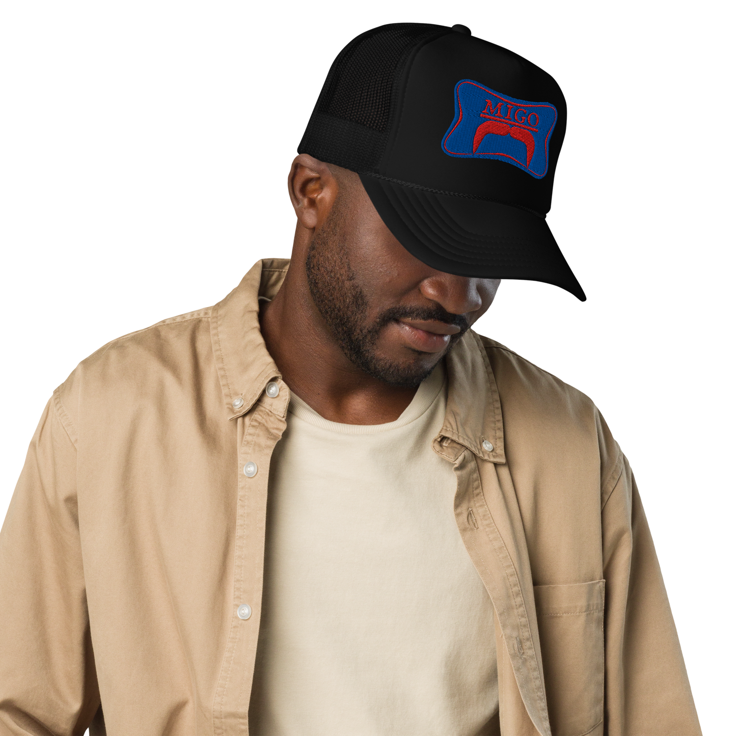 Blue and Red 'MIGO' - Foam trucker hat
