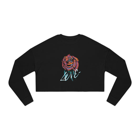 Cropped Sweatshirt- Pastel Rose- "Love" Design