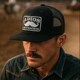 Adios Muchacho Hat – Original White and Black Patch